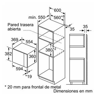 Microondas Integrable BOSCH 25 Litros BEL554MW0.-Centro Hogar Sánchez